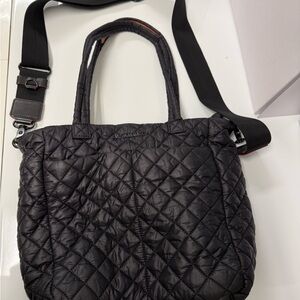 MZ Wallace Black Quilted Tote with Strap